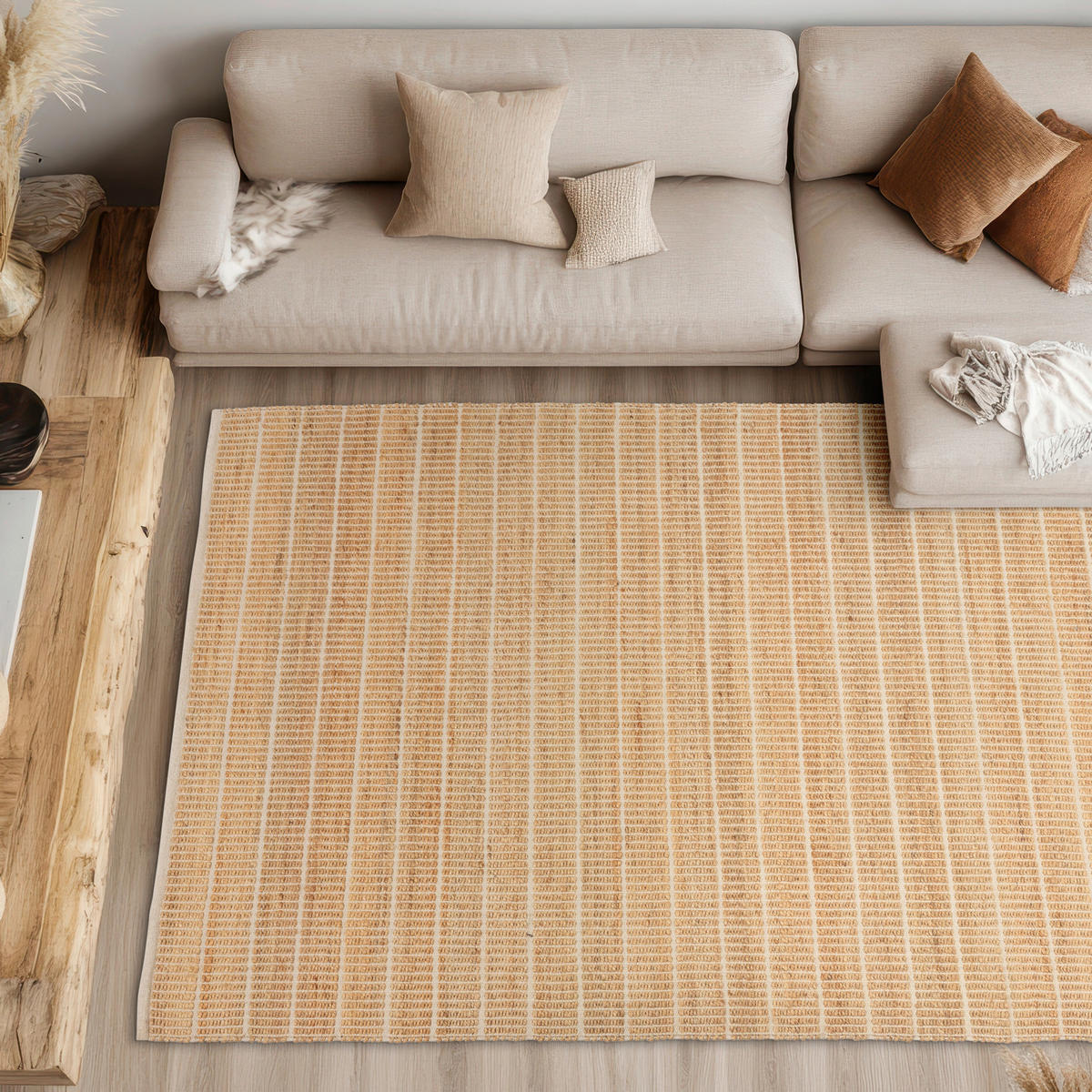 HANDWEBTEPPICH 60/110 cm Nalaya Naturfarben rechteckig  - Naturfarben, Basics, Textil (60/110cm) - Schöner Wohnen