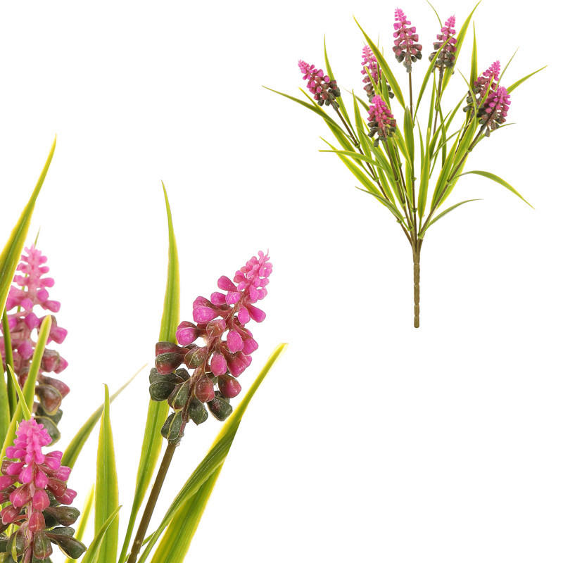 UMELÝ KVET 33 cm - modrá/orgovánová, Basics, plast (33cm)