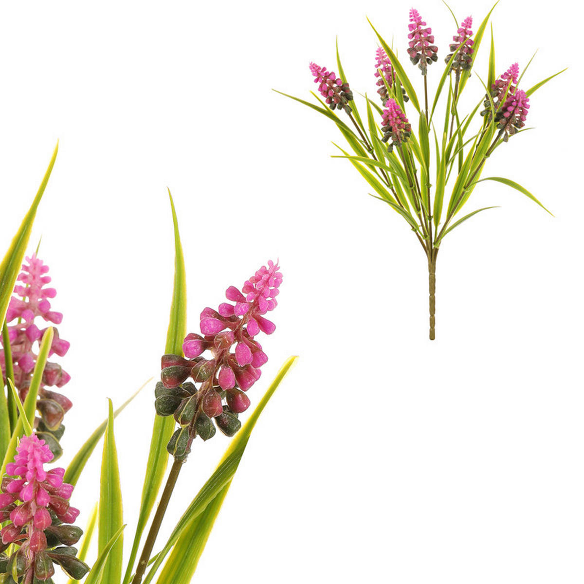 UMELÝ KVET 33 cm - modrá/orgovánová, Basics, plast (33cm)