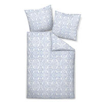 BETTWÄSCHE Makosatin 135/200 cm  - Blau/Weiß, Basics, Textil (135/200cm) - Janine