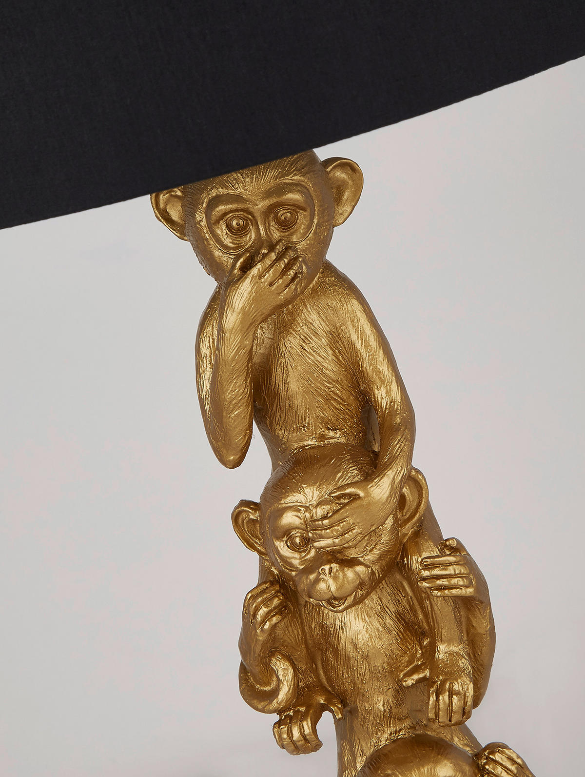 LED-TISCHLEUCHTE 3 Wise Monkeys 28/42 cm   - LIFESTYLE, Naturmaterialien/Textil (28/42cm) - Searchlight