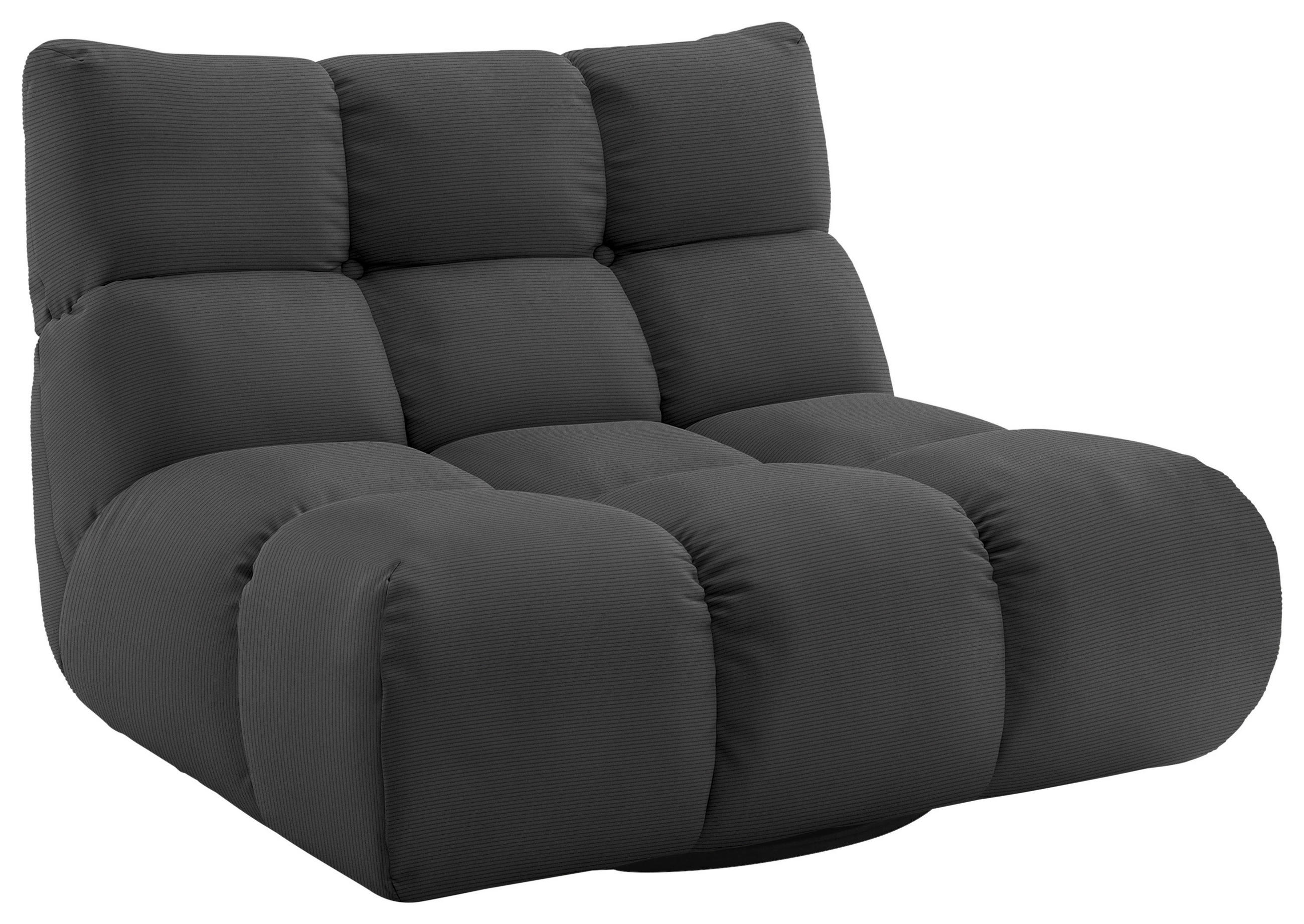 SESSEL Feincord Schwarzbraun  - Schwarzbraun/Schwarz, Design, Kunststoff/Textil (112/85/108cm) - Pure Home Lifestyle