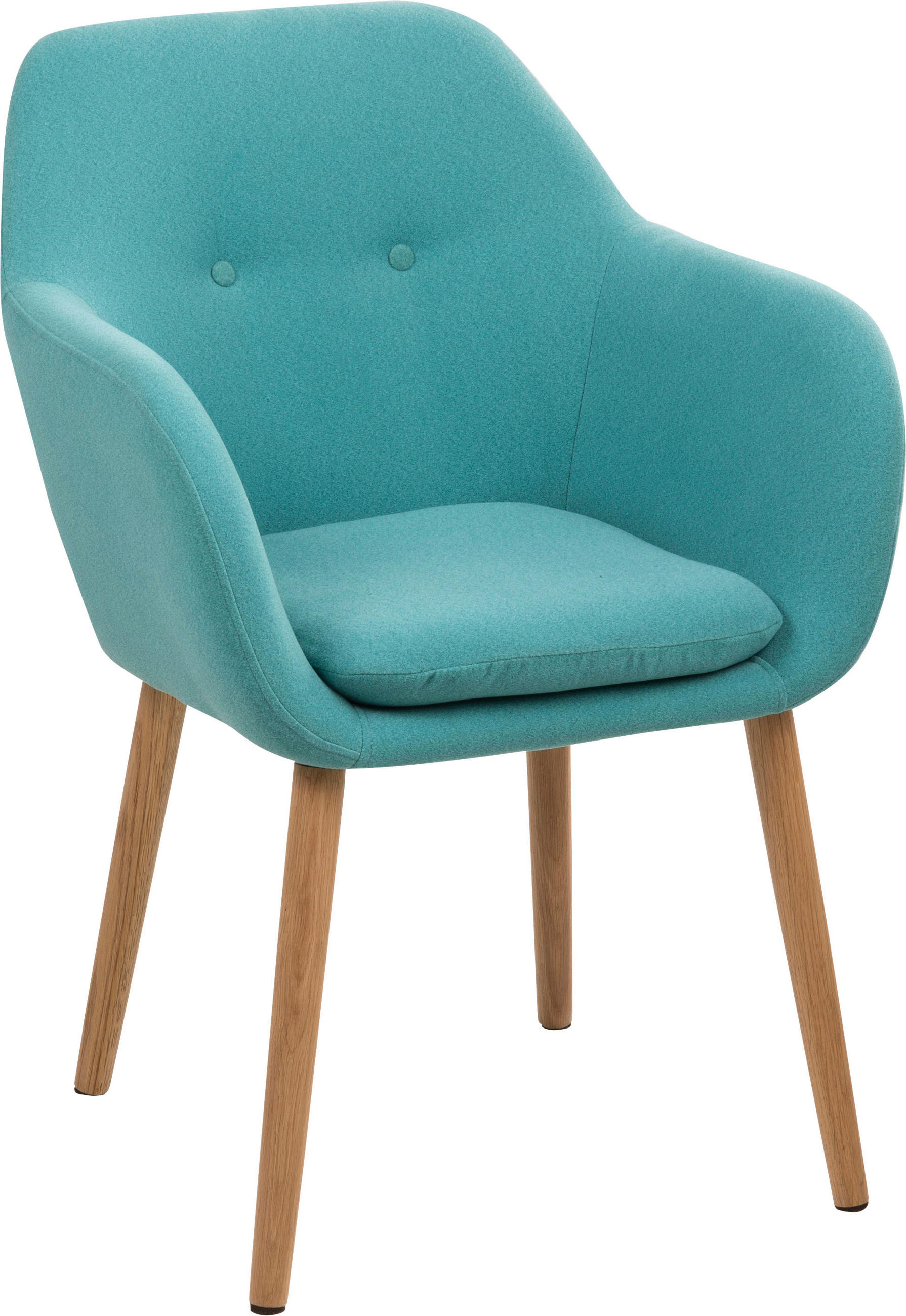 ARMLEHNSTUHL Hellblau - Eichefarben/Hellblau, KONVENTIONELL, Holz/Textil (57/83/59cm) - Ambia Home