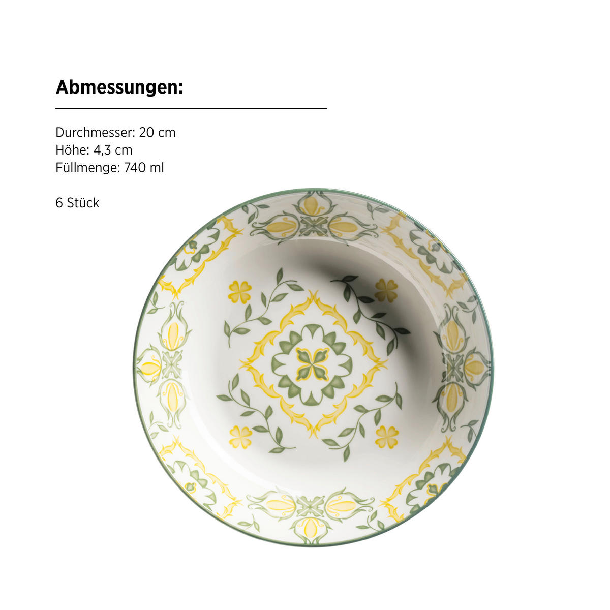 TELLERSET GRANADA 18-teilig  - Gelb/Weiß, Basics, Keramik - Mäser