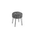 HOCKER in Metall, Textil Schwarz, Weiß  - Schwarz/Weiß, KONVENTIONELL, Textil/Metall (43/45/43cm) - Xora