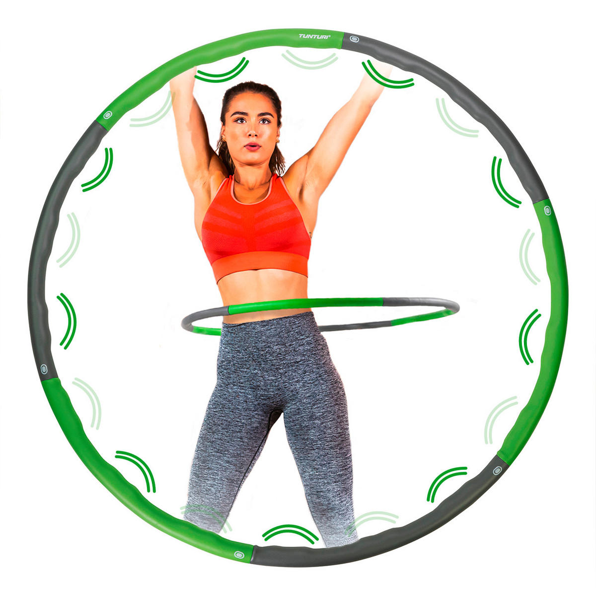 FITNESSREIFEN - Grau/Grün, KONVENTIONELL, Kunststoff/Metall (100/100/100cm)