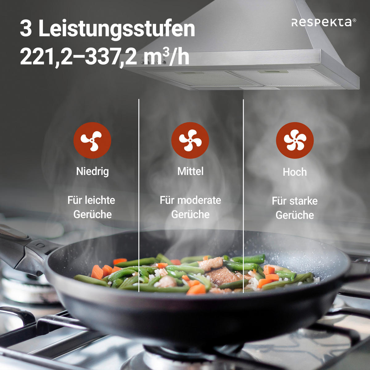 DUNSTABZUGSHAUBE CH22078IXB  - Edelstahlfarben, Trend, Metall (60/70-108/50cm) - Respekta