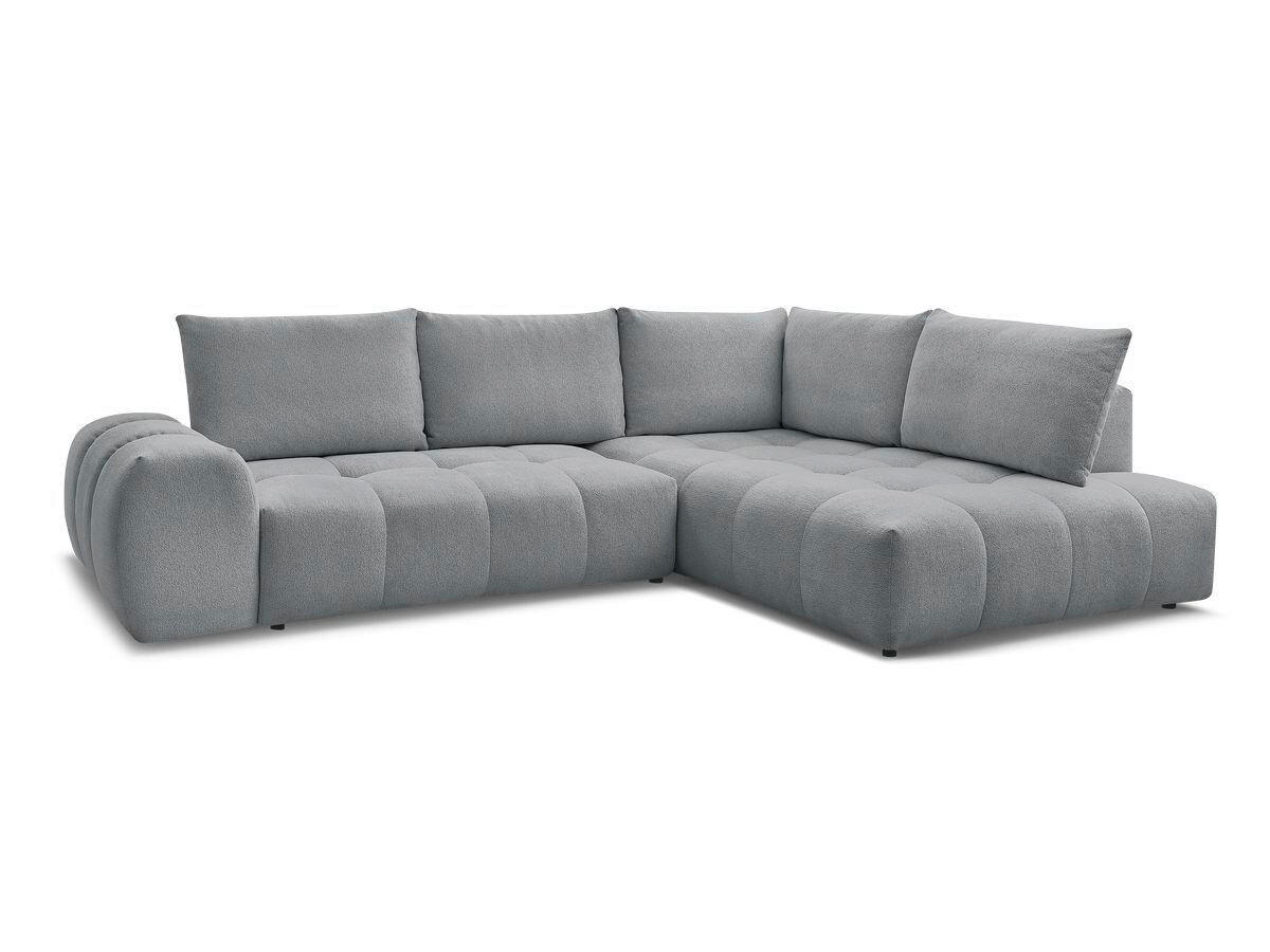 ECKSCHLAFSOFA EVEREST  mit Rücken echt, Armteil links, Armteil rechts Flachgewebe Dunkelgrau  - Dunkelgrau/Schwarz, MODERN, Kunststoff/Textil (320/212cm)