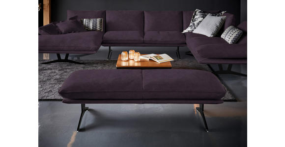 WOHNLANDSCHAFT in Echtleder Violett - Violett/Schwarz, Natur, Leder/Metall (155/359/217cm) - Dieter Knoll