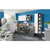 KÜCHENBLOCK 320 cm   in Anthrazit, Weiß  - Anthrazit/Weiß, Design, Holzwerkstoff (320cm) - Welnova