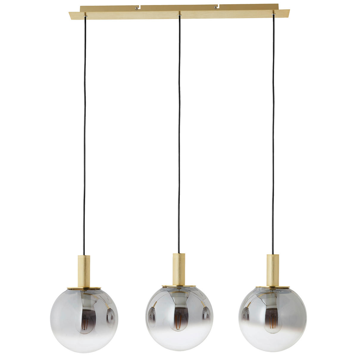LAMPĂ SUSPENDATĂ  - auriu/gri, Konventionell, sticlă/metal (150/82/22cm)
