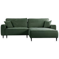 ECKSOFA in Flachgewebe Grün  - Schwarz/Grün, Design, Holz/Textil (263/183cm) - MID.YOU