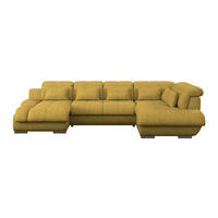 WOHNLANDSCHAFT Senfgelb Mikrofaser  - Chromfarben/Senfgelb, MODERN, Textil/Metall (184/345/228cm) - MID.YOU