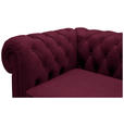 CHESTERFIELD-SOFA Webstoff Bordeaux  - Wengefarben/Bordeaux, LIFESTYLE, Holz/Textil (206/76,5/96cm) - Landscape