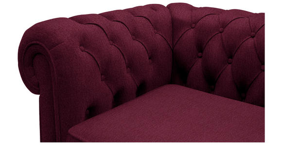 CHESTERFIELD-SOFA Webstoff Bordeaux  - Wengefarben/Bordeaux, LIFESTYLE, Holz/Textil (206/76,5/96cm) - Landscape