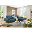 ECKSOFA Dieter Knoll in Echtleder Blau  332/193 cm  - Blau/Schwarz, Design, Leder/Metall (332/193cm) - Dieter Knoll