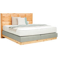 BOXSPRINGBETT 180/200 cm  Zirbelkieferfarben, Hellgrau  - Zirbelkieferfarben/Hellgrau, Natur, Holz/Textil (180/200cm) - Valnatura