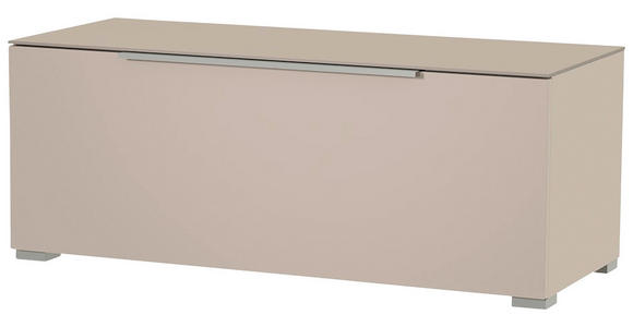 LOWBOARD Alufarben, Sandfarben  110/58/45 cm  - Sandfarben/Alufarben, Design, Glas/Holzwerkstoff (110/58/45cm) - Moderano