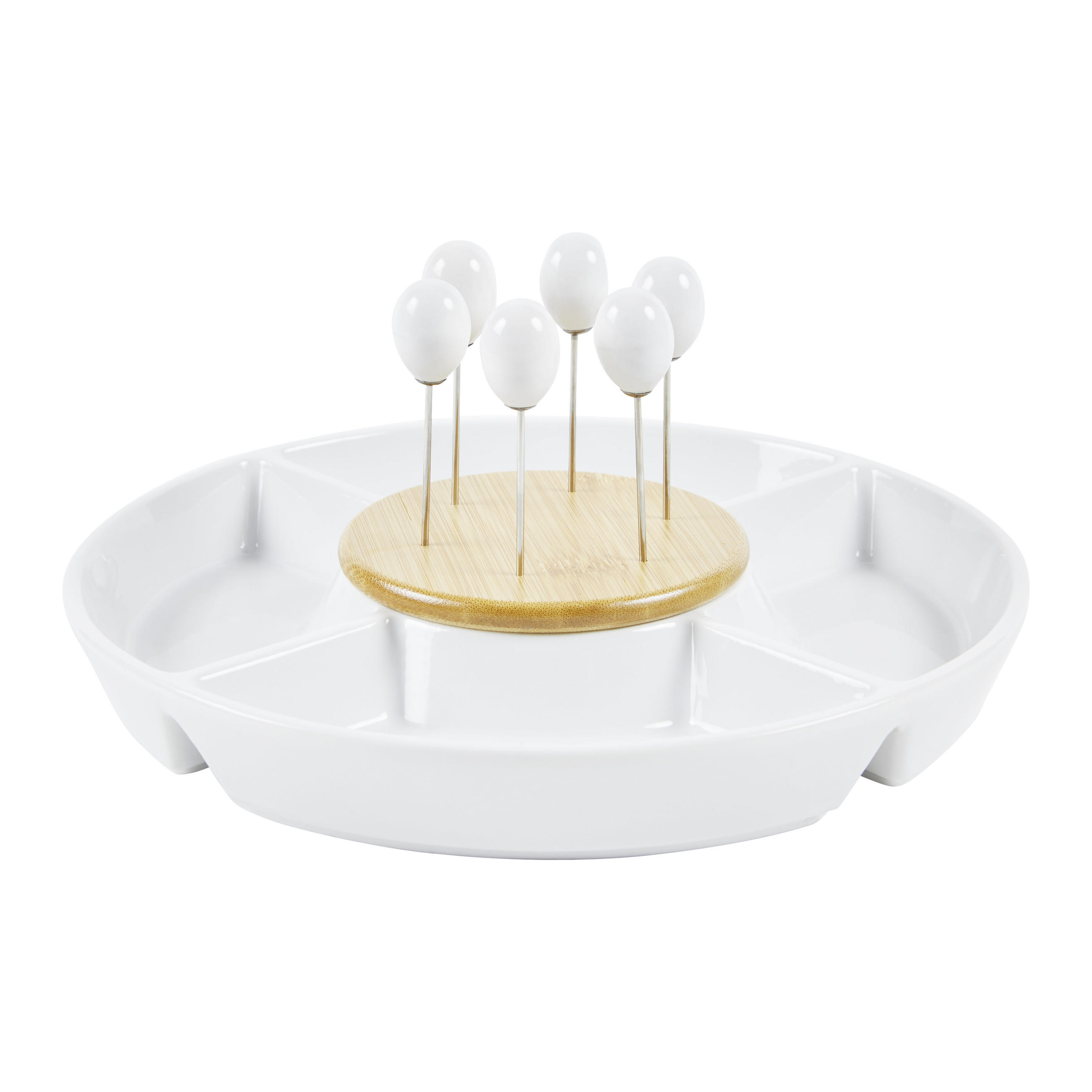 PLATOU DE SERVIRE 25,5 cm   - maro/alb, Design, ceramică (25,5cm)