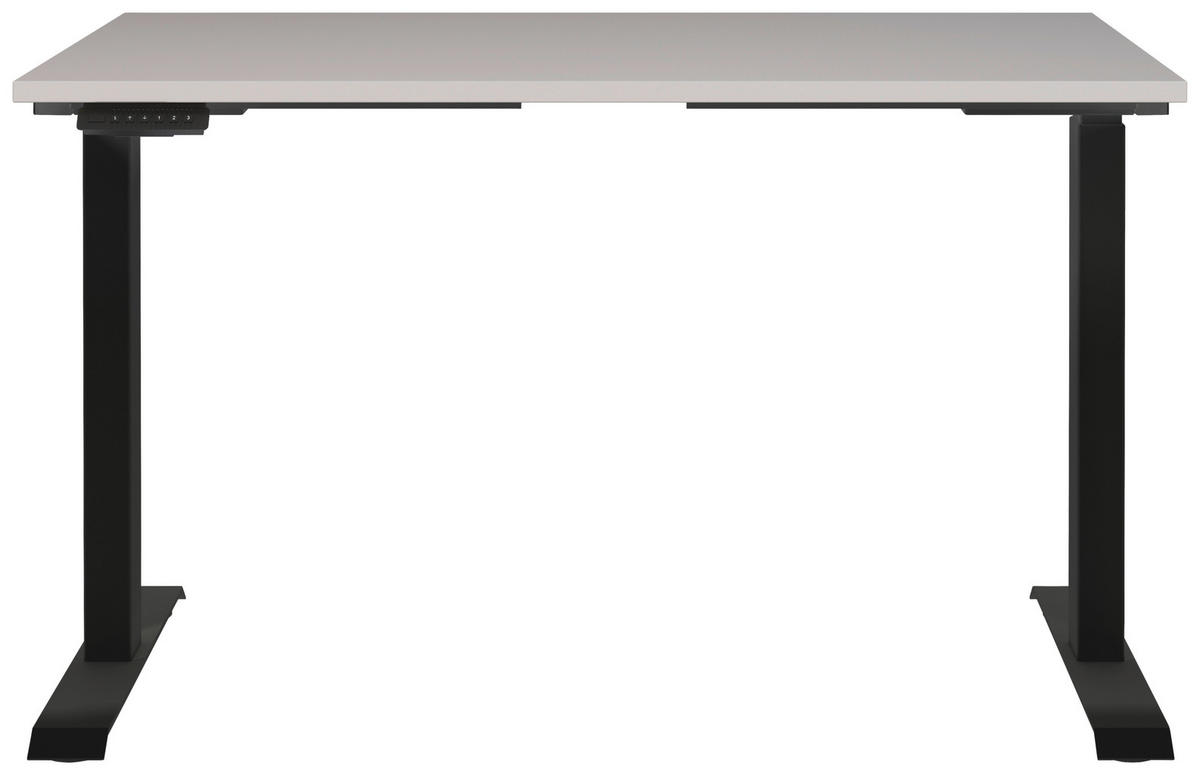 SCHREIBTISCH höhenverstellbar, in verschiedenen Holz-Dekoren erhältlich  - Kaschmir/Schwarz, MODERN, Holzwerkstoff/Metall (120/80/72-118cm) - Novel