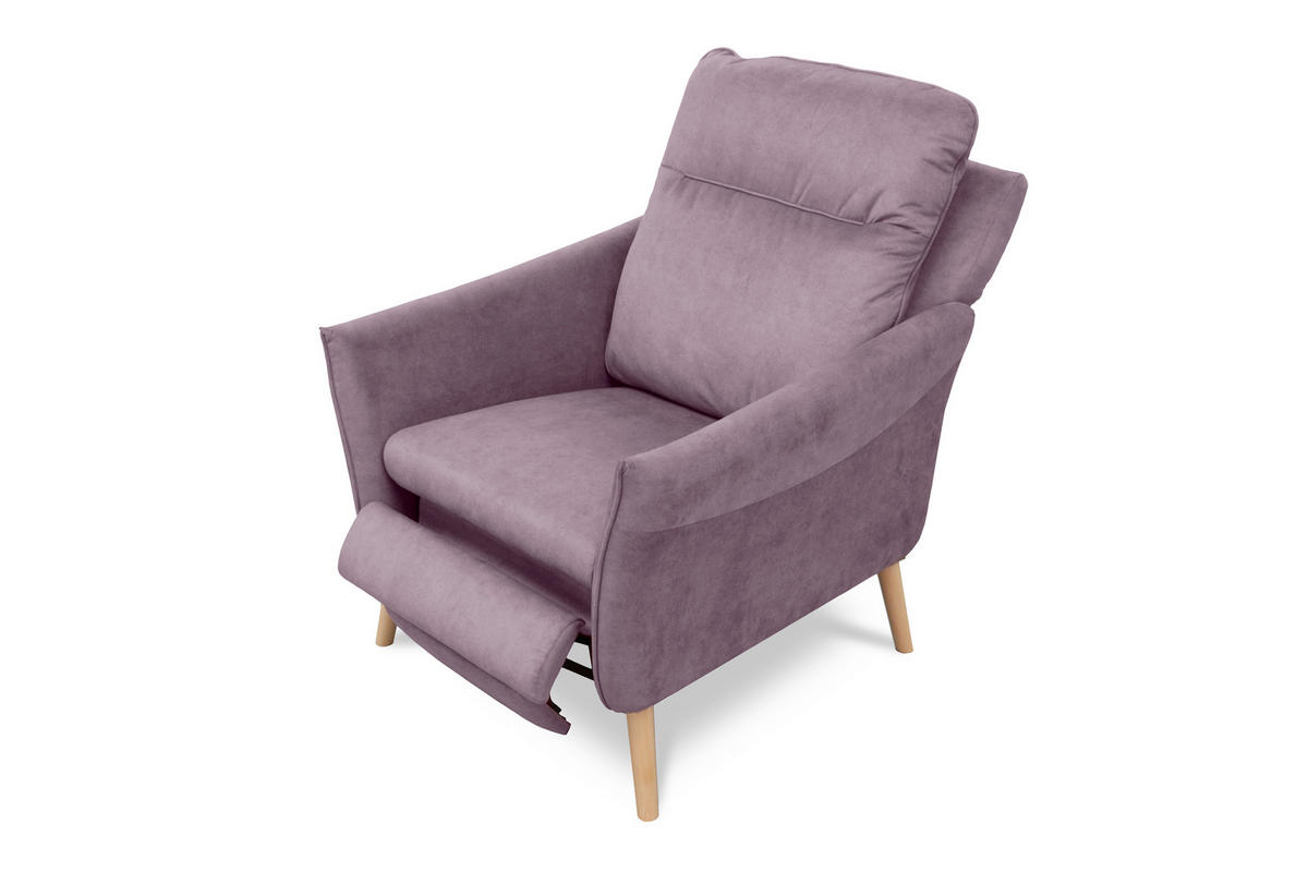 RELAXSESSEL in Textil Rosa  - Buchefarben/Rosa, Design, Holz/Textil (88/110/92cm) - Livetastic