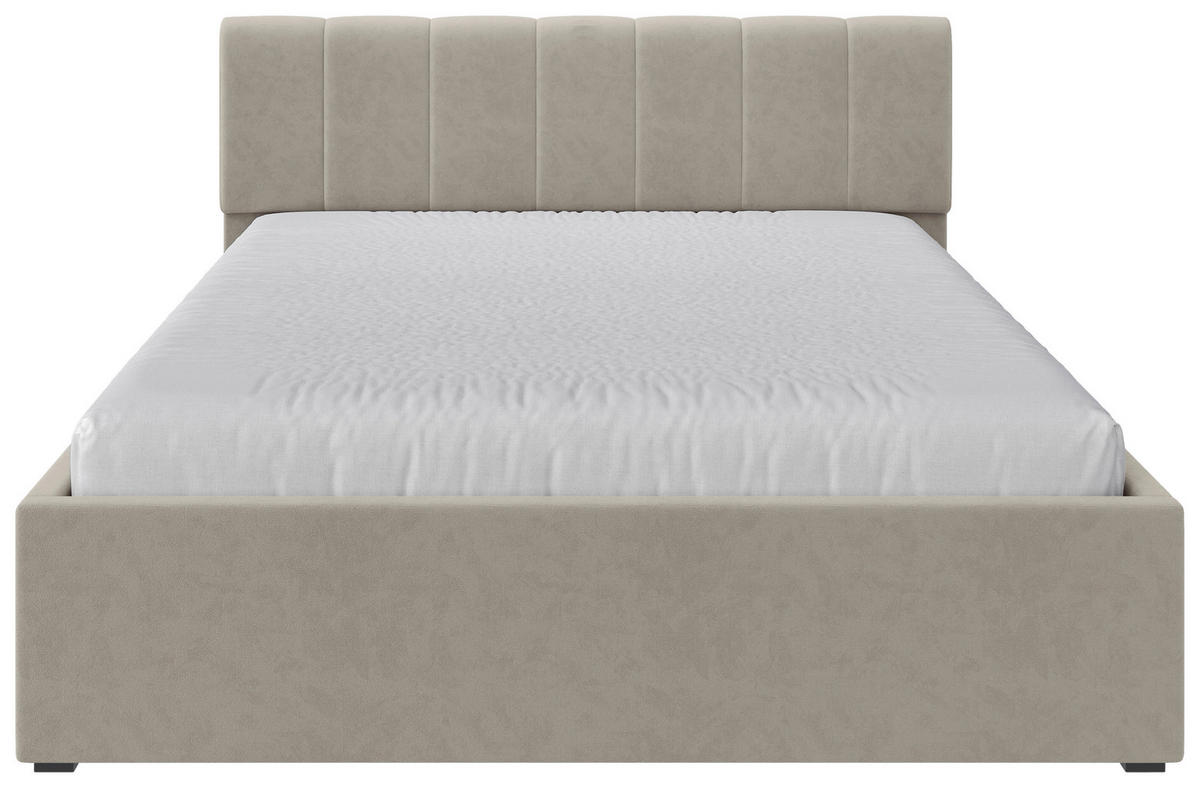 POLSTERBETT Lattenrost, Bettkasten Beige 160/200 cm  - Beige/Schwarz, Design, Holz/Kunststoff (160/200cm) - Stylife