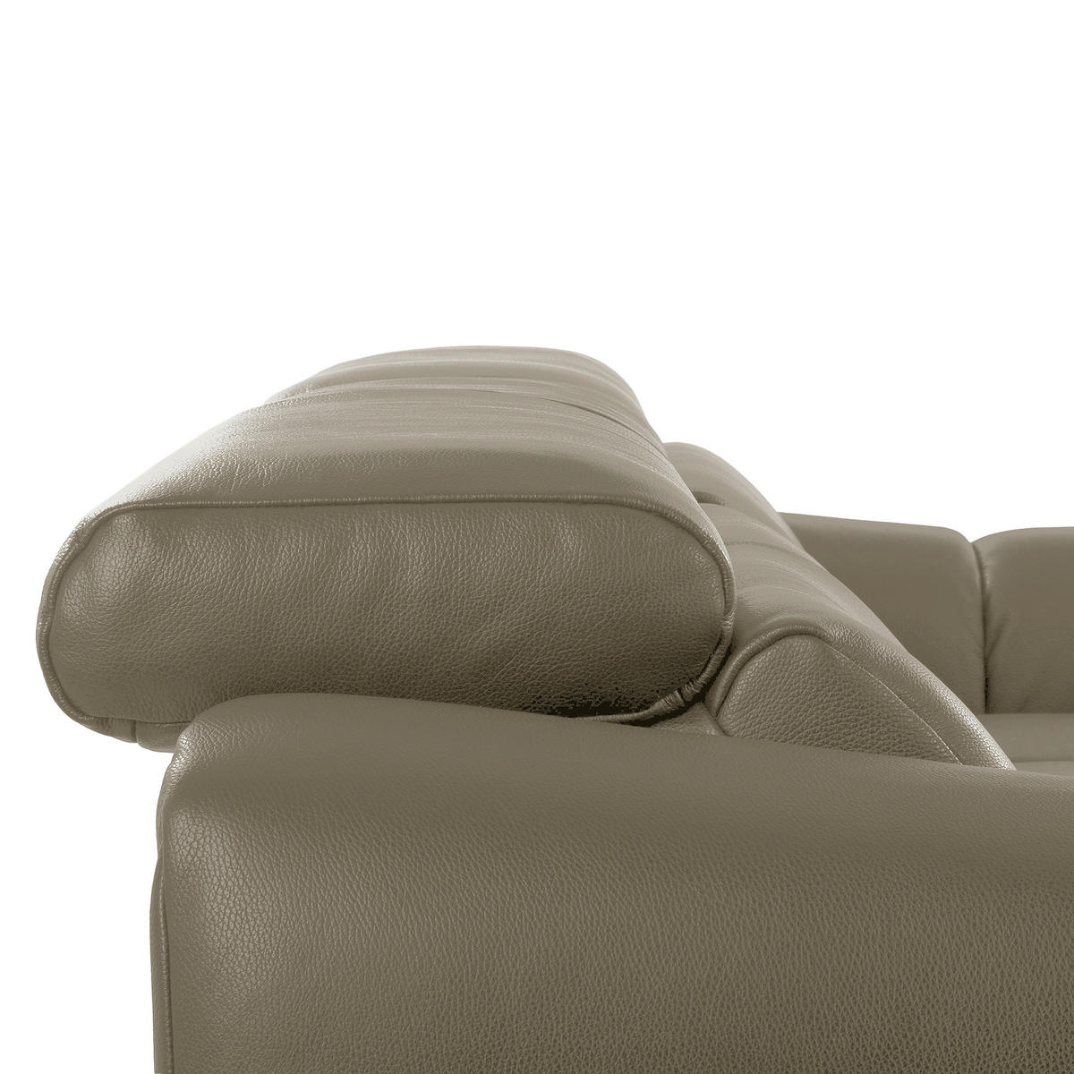 ECKSOFA  Echtleder Taupe  - Taupe/Schwarz, Design, Leder/Kunststoff (274/177cm) - Livetastic