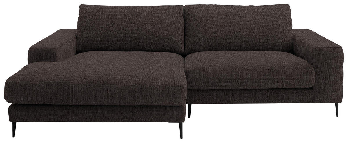 ECKSOFA in Flachgewebe Braun  - Schwarz/Braun, Design, Textil/Metall (177/253cm) - Dieter Knoll