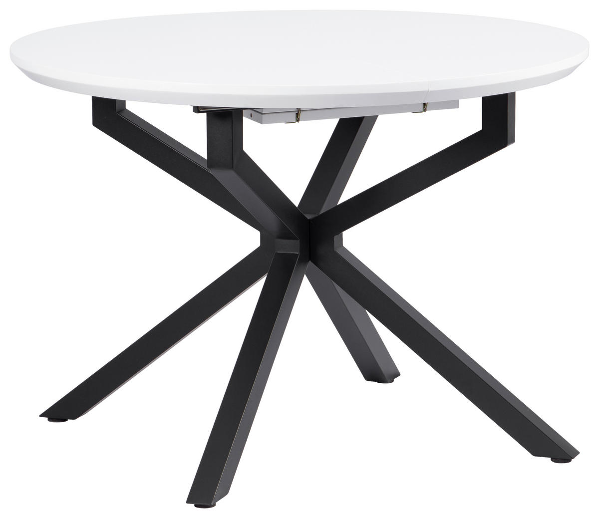 ESSTISCH 108/148/108/76 cm Nachbildung  Metall, Holzwerkstoff ausziehbar oval Schwarz, Weiß  - Schwarz/Weiß, MODERN, Holzwerkstoff/Metall (108/148/108/76cm) - Livetastic