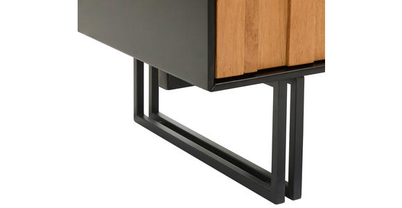 VITRINE  in furniert Eiche Schwarz, Eichefarben - Eichefarben/Schwarz, Trend, Glas/Holz (91,5/136/40cm) - Xora