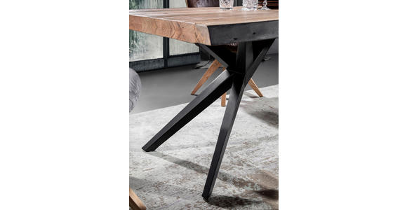 ESSTISCH in Holz, Metall 200/100/76 cm - Schwarz/Akaziefarben, Design, Holz/Metall (200/100/76cm) - Landscape