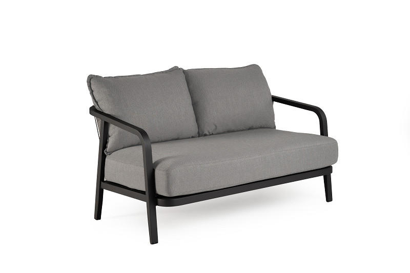 2-SITZER-BANK in Anthrazit  - Anthrazit, Basics, Textil/Metall (138/86/69,5cm) - Tierra Outdoor