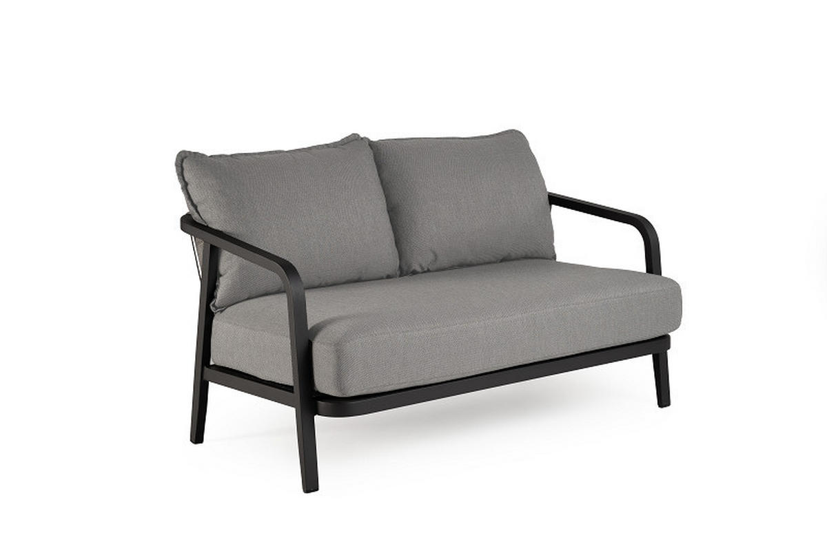 2-SITZER-BANK in Anthrazit  - Anthrazit, Basics, Textil/Metall (138/86/69,5cm) - Tierra Outdoor