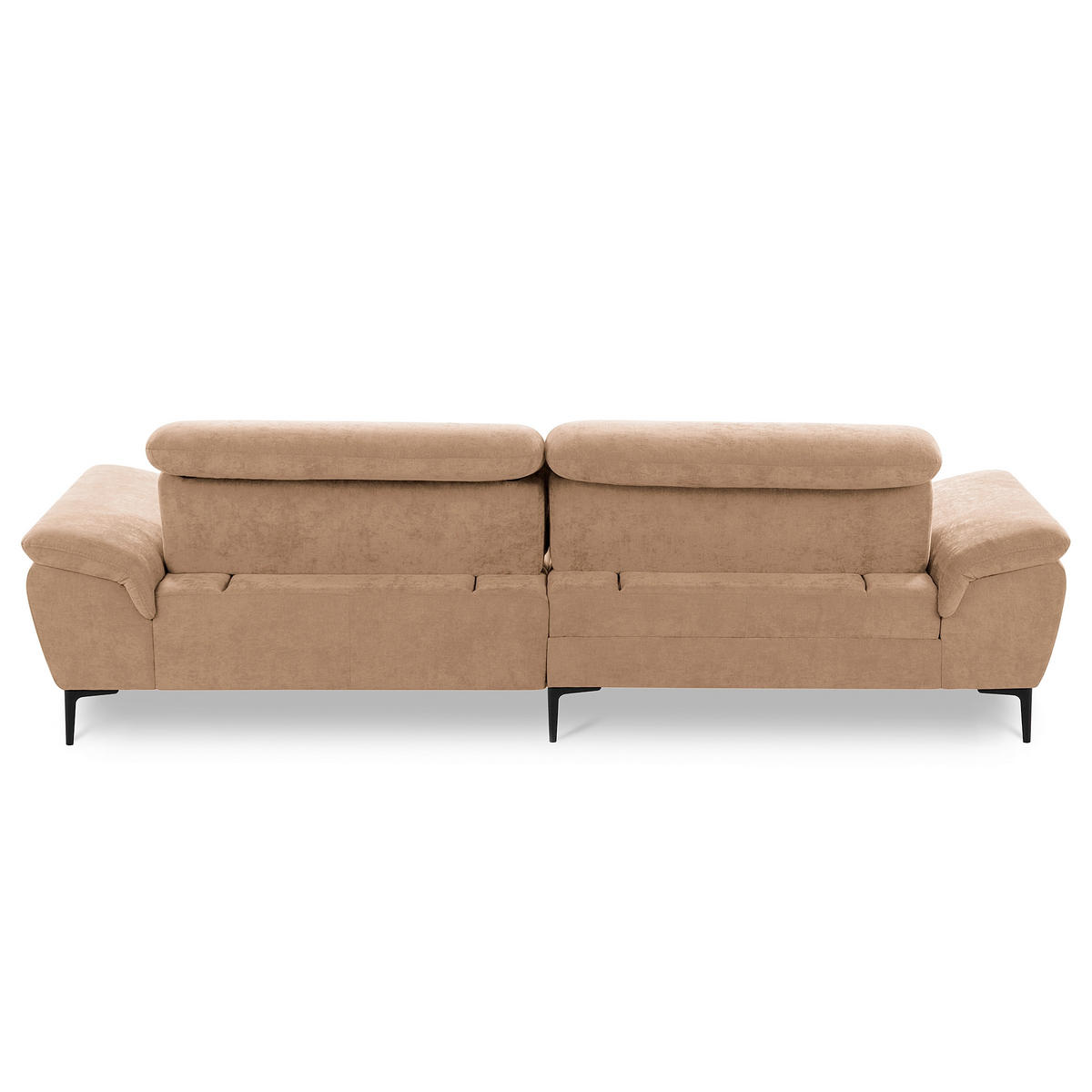 ECKSOFA 195/268 cm PRADO in Webstoff Rotbraun Bettkasten, Kopfteilverstellung, Sitztiefenverstellung  195/268 cm  - Rotbraun/Schwarz, Design, Textil/Metall (195/268cm) - Livetastic