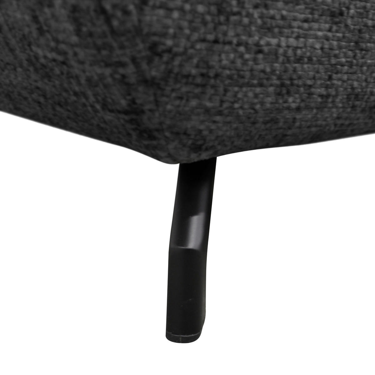ECKSOFA Dunkelgrau Struktur, Plüsch  - Dunkelgrau/Schwarz, Design, Textil/Metall (274/201cm) - MID.YOU
