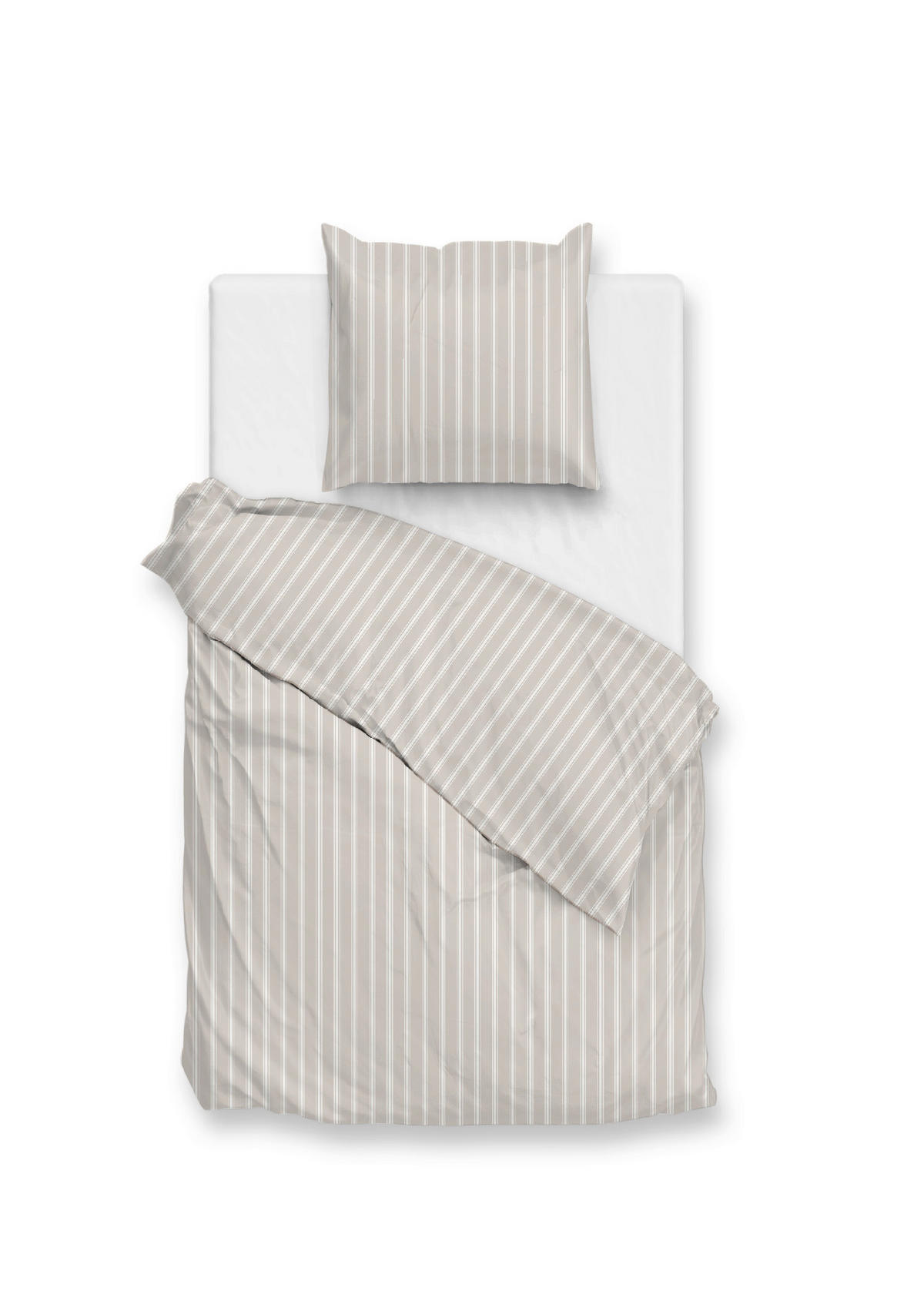 BETTWÄSCHE Righe-di-Percalle Perkal 155/220 cm  - Taupe, Basics, Textil (155/220cm)