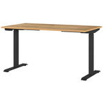 SCHREIBTISCH 140/80/72-118 cm Schwarz, Eichefarben elektrisch höhenverstellbar  - Eichefarben/Schwarz, MODERN, Holzwerkstoff/Metall (140/80/72-118cm) - Novel