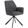 ARMLEHNSTUHL  in Webstoff  - Dunkelgrau/Schwarz, Trend, Textil/Metall (61/88,5/63cm) - MID.YOU