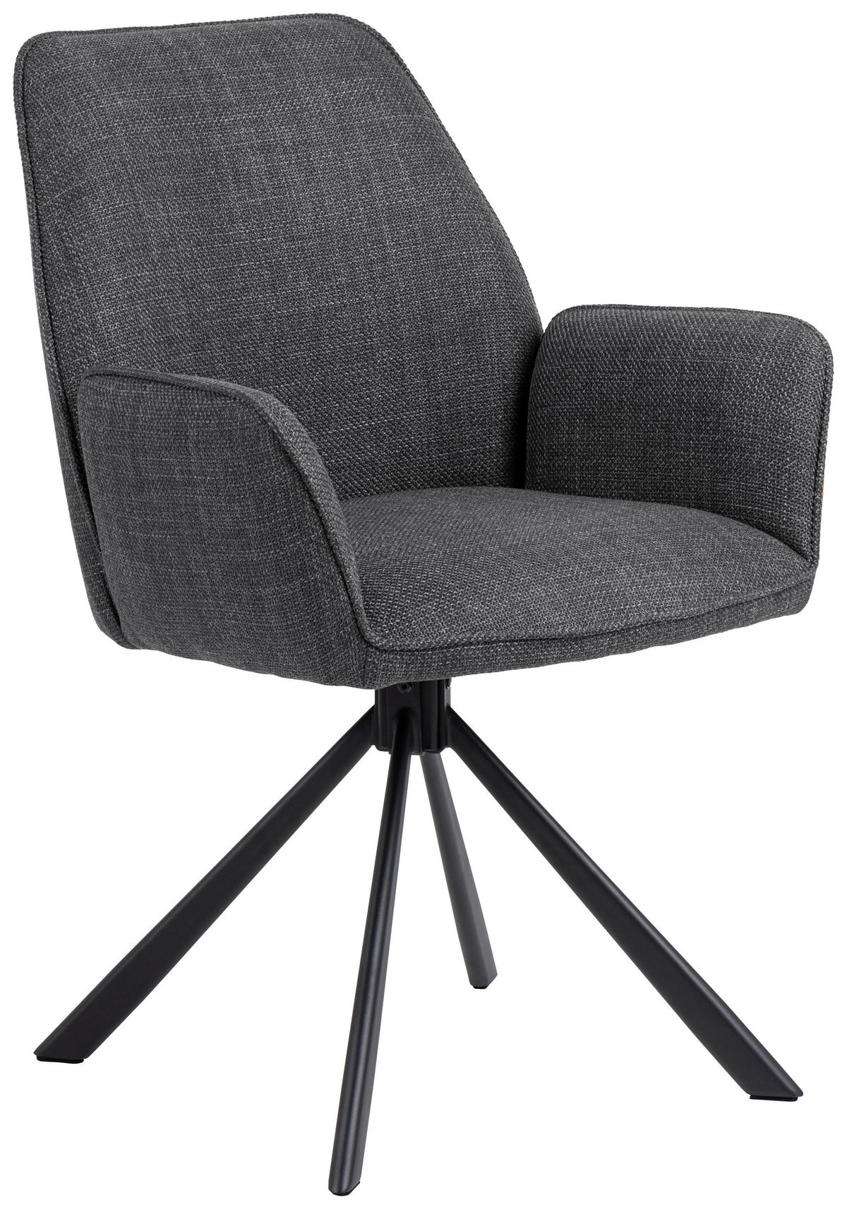 ARMLEHNSTUHL  in Webstoff  - Dunkelgrau/Schwarz, Trend, Textil/Metall (61/88,5/63cm) - MID.YOU