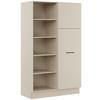 MEHRZWECKSCHRANK 120/206,2/58 cm  in Hellgrau  - Hellgrau/Schwarz, Basics, Holzwerkstoff/Metall (120/206,2/58cm) - Impuls