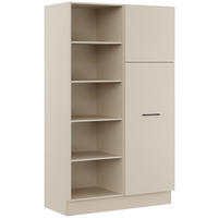 MEHRZWECKSCHRANK 120/206,2/58 cm  - Hellgrau/Schwarz, Basics, Holzwerkstoff/Metall (120/206,2/58cm) - Impuls