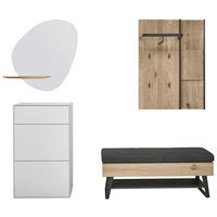 GARDEROBE  in 147/196/39 cm  - Eichefarben/Anthrazit, Design, Glas/Holz (147/196/39cm) - Johann Jakob