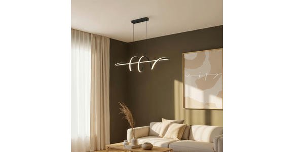 LED-HÄNGELEUCHTE Segin 101/25/150 cm  - Schwarz, Design, Kunststoff/Metall (101/25/150cm) - Novel