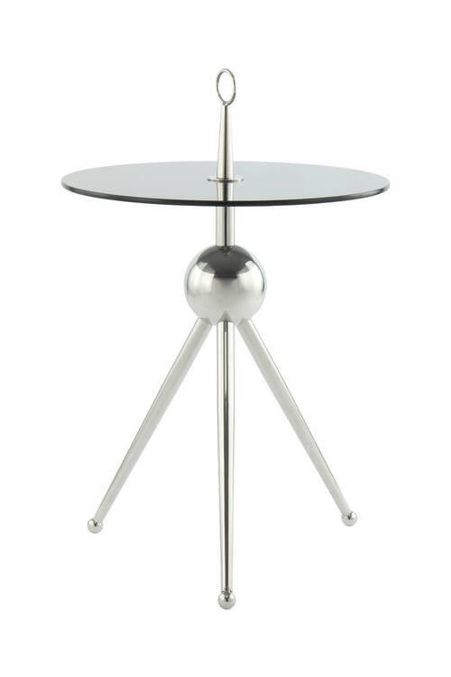 BEISTELLTISCH in Metall, Glas 46/46/52 cm  - Silberfarben/Grau, MODERN, Glas/Metall (46/46/52cm) - Kayoom