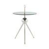 BEISTELLTISCH 46/46/52 cm Grau, Silberfarben rund  - Silberfarben/Grau, Design, Glas/Metall (46/46/52cm) - Kayoom