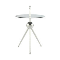 BEISTELLTISCH in Metall, Glas 46/46/52 cm  - Silberfarben/Grau, Modern, Glas/Metall (46/46/52cm) - Kayoom