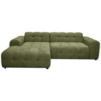 ECKSOFA  Bouclé Grün  - Schwarz/Grün, Design, Kunststoff/Textil (175/270cm) - MID.YOU