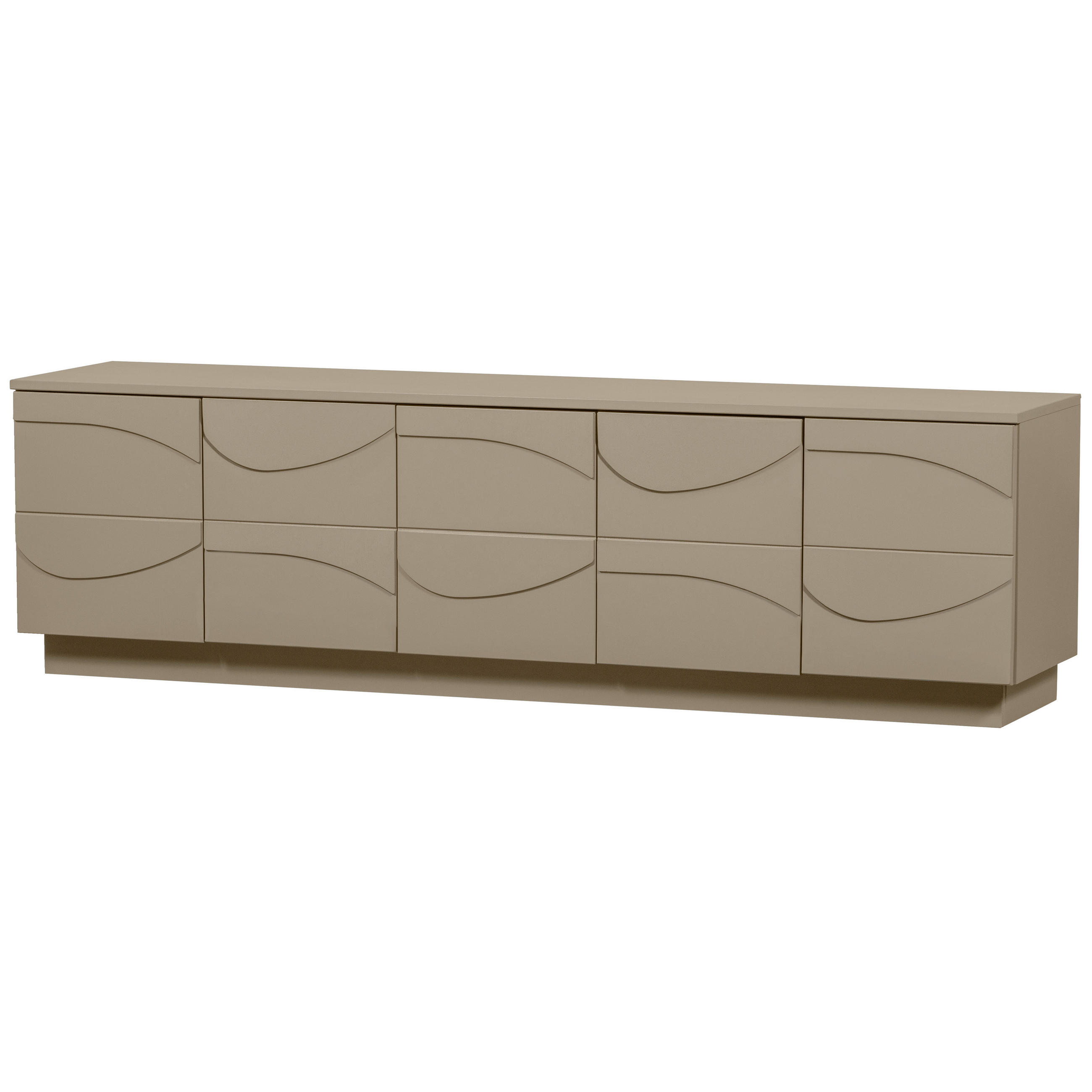 LOWBOARD Teo  in 180/52/40 cm  - Schlammfarben, Design, Holz (180/52/40cm) - Livetastic