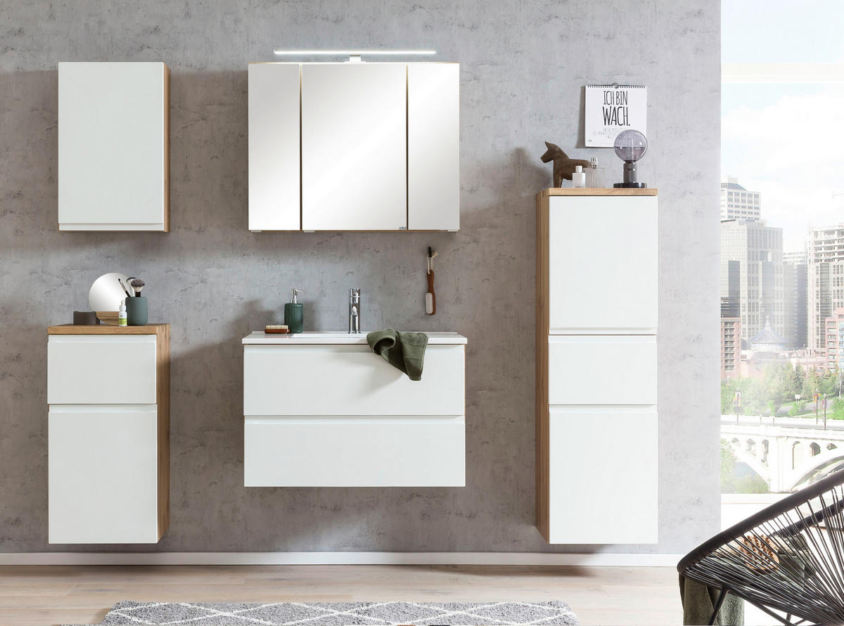 HÄNGESCHRANK 40/64/20 cm  - Weiss/Eiche Wotan, Modern, Holzwerkstoff (40/64/20cm) - Held
