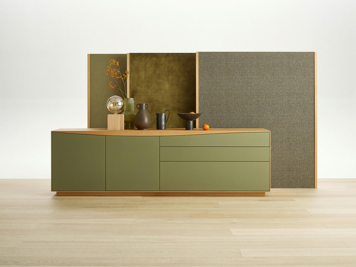 SIDEBOARD Eichefarben, Salbeigrün  236,2/70,6/46 cm  - Salbeigrün/Eichefarben, Design, Holz (236,2/70,6/46cm) - Anrei